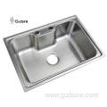 above counter big single bowl stainless steel sink